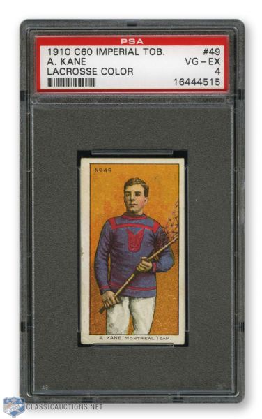 1910-11 Imperial Tobacco C60 #49 Alfred Kane RC - Graded PSA 4