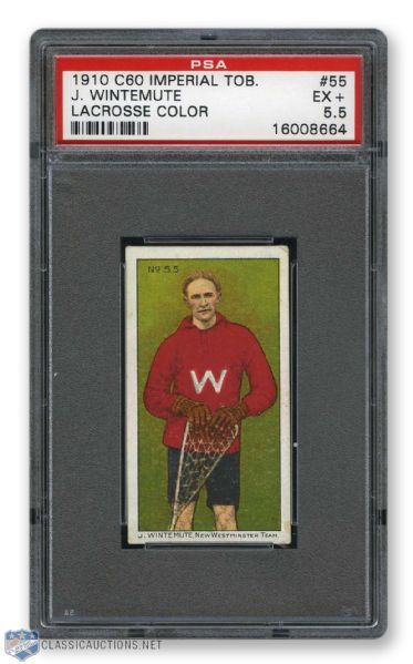 1910-11 Imperial Tobacco C60 #55 HOFer Irving "Punk" Wintermute RC - Graded PSA 5.5 - Highest Graded!