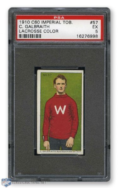 1910-11 Imperial Tobacco C60 #57 Charlie Galbraith RC - Graded PSA 5