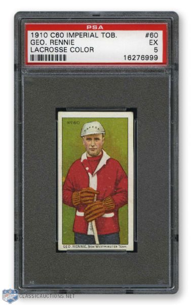 1910-11 Imperial Tobacco C60 #60 HOFer George Rennie RC - Graded PSA 5