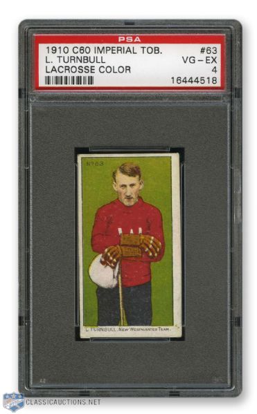 1910-11 Imperial Tobacco C60 #63 HOFer Len Turnbull RC - Graded PSA 4