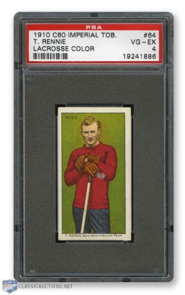 1910-11 Imperial Tobacco C60 #64 HOFer Tom Rennie RC - Graded PSA 4