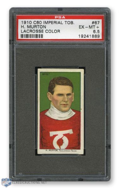 1910-11 Imperial Tobacco C60 #67 HOFer Harry "Sport" Murton RC - Graded PSA 6.5 - Highest Graded!