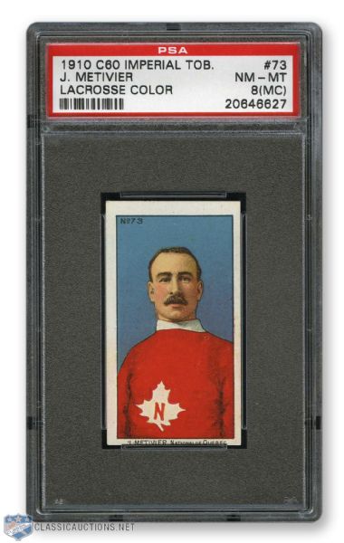 1910-11 Imperial Tobacco C60 #73 J. Metivier RC - Graded PSA 8 (MC) - Highest Graded!