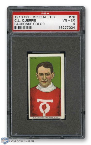 1910-11 Imperial Tobacco C60 #76 HOFer Charlie Querrie RC - Graded PSA 4