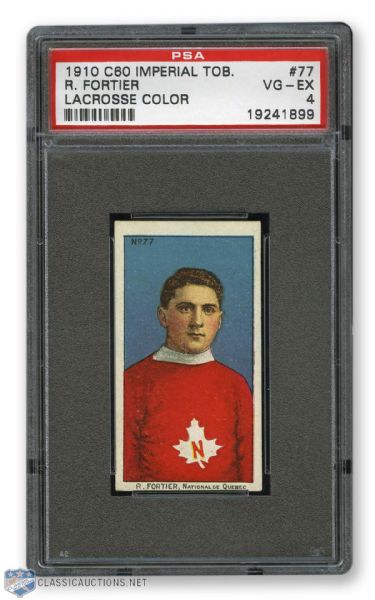 1910-11 Imperial Tobacco C60 #77 R. Fortier RC - Graded PSA 4