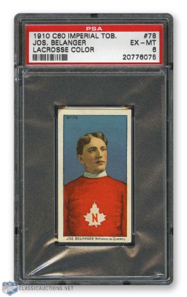 1910-11 Imperial Tobacco C60 #78 Jos. Belanger RC - Graded PSA 6 - Highest Graded!