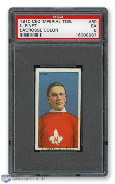1910-11 Imperial Tobacco C60 #80 L. Finet RC - Graded PSA 5