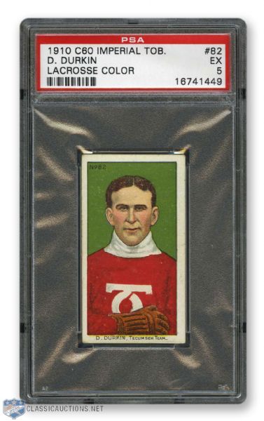 1910-11 Imperial Tobacco C60 #82 Dolly Durkin RC - Graded PSA 5 - Highest Graded!