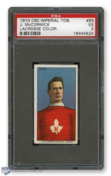 1910-11 Imperial Tobacco C60 #83 J. McCormick RC - Graded PSA 5 - Highest Graded!
