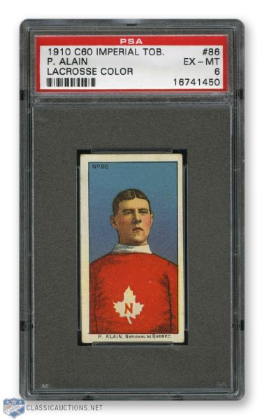 1910-11 Imperial Tobacco C60 #86 P. Alain RC - Graded PSA 6