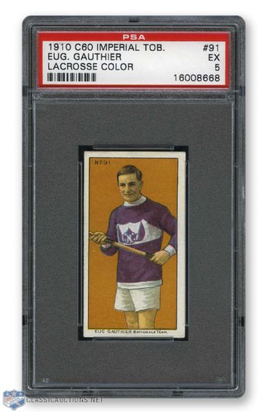 1910-11 Imperial Tobacco C60 #91 Eugene "Dare Devil" Gauthier RC - Graded PSA 5