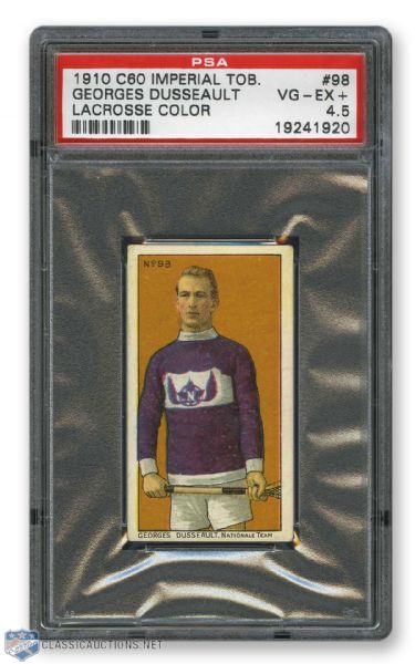 1910-11 Imperial Tobacco C60 #98 George Dusseault RC - Graded PSA 4.5