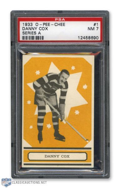1933-34 O-Pee-Chee V304 #1 Dan "Silent Danny" Cox RC - Graded PSA 7