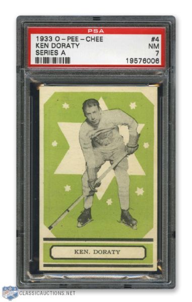 1933-34 O-Pee-Chee V304 #4 Ken "Cagie" Doraty RC - Graded PSA 7 - Highest Graded!