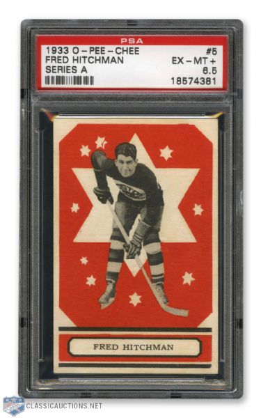 1933-34 O-Pee-Chee V304 #5 Frederick Lionel Hitchman - Graded PSA 6.5 - Highest Graded!