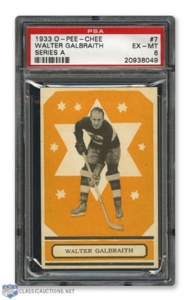 1933-34 O-Pee-Chee V304 #7 Walter "Perk" Galbraith RC - Graded PSA 6