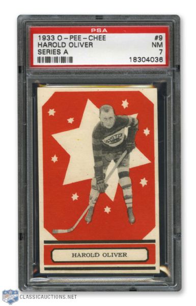1933-34 O-Pee-Chee V304 #9 HOFer Harold "Harry" Oliver RC - Graded PSA 7 - Highest Graded!