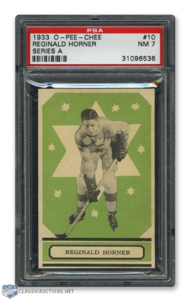 1933-34 O-Pee-Chee V304 #10 HOFer Reginald "Red" Horner RC - Graded PSA 7