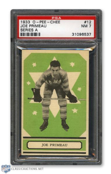 1933-34 O-Pee-Chee V304 #12 HOFer Joseph "Gentleman Joe" Primeau RC - Graded PSA 7