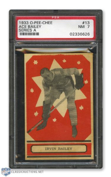 1933-34 O-Pee-Chee V304 #13 HOFer Irvine "Ace" Bailey RC - Graded PSA 7