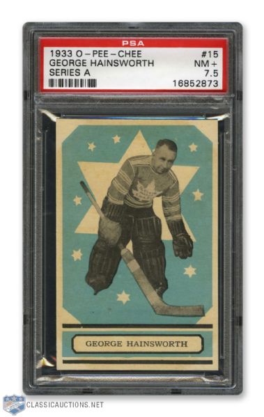 1933-34 O-Pee-Chee V304 #15 HOFer George "Little George" Hainsworth RC - Graded PSA 7.5 <br>- Highest Graded!