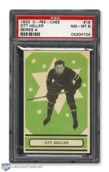 1933-34 O-Pee-Chee V304 #16 Henry "Ott" Heller RC - Graded PSA 8 - Highest Graded!