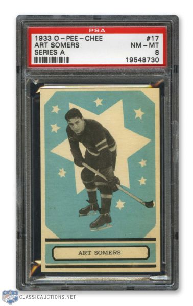 1933-34 O-Pee-Chee V304 #17 Arthur "Art" Somers RC - Graded PSA 8 - Highest Graded!