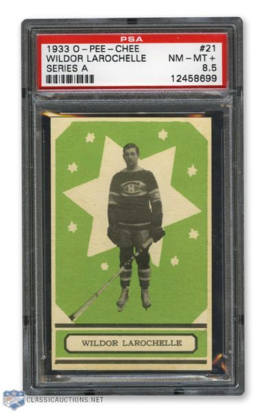 1933-34 O-Pee-Chee V304 #21 Wildor Larochelle RC - Graded PSA 8.5 - Highest Graded!