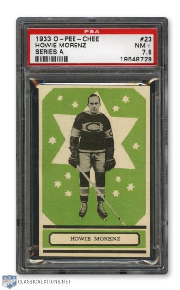 1933-34 O-Pee-Chee V304 #23 HOFer Howie "The Stratford Streak" Morenz - Graded PSA 7.5