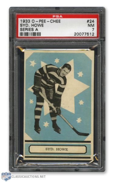 1933-34 O-Pee-Chee V304 #24 HOFer Sydney "Syd" Howe RC - Graded PSA 7 - Highest Graded!