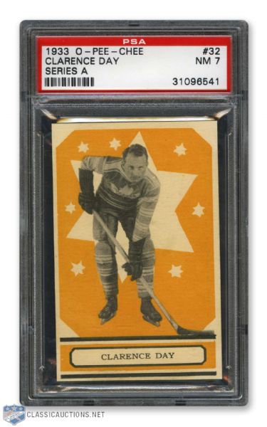 1933-34 O-Pee-Chee V304 #32 HOFer Clarence "Hap" Day - Graded PSA 7 - Highest Graded!