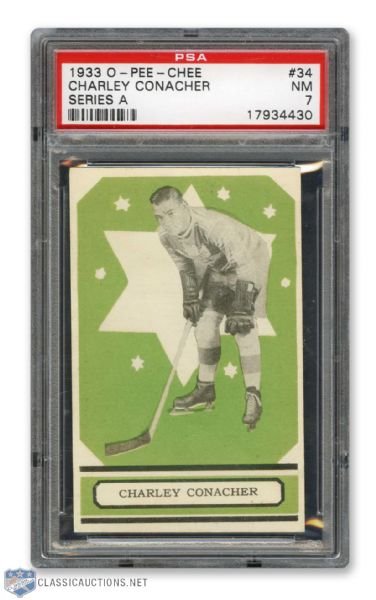 1933-34 O-Pee-Chee V304 #34 HOFer Charlie "The Big Bomber" Conacher RC - Graded PSA 7