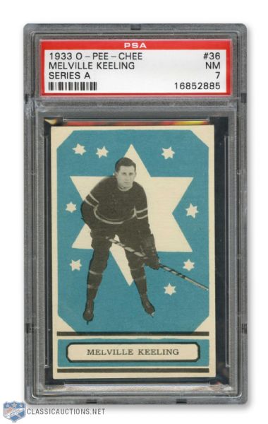 1933-34 O-Pee-Chee V304 #36 Melville "Butch" Keeling RC - Graded PSA 7