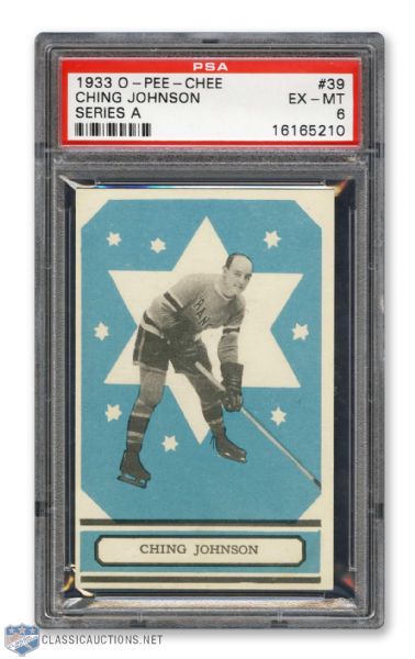 1933-34 O-Pee-Chee V304 #39 HOFer Ivan "Ching" Johnson - Graded PSA 6