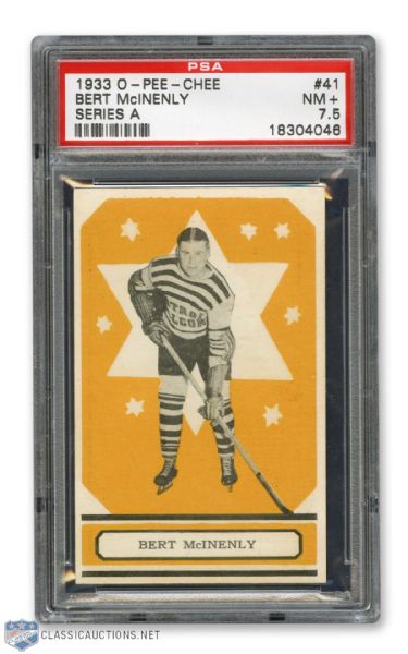 1933-34 O-Pee-Chee V304 #41 Bertram "Bert" McInenly RC - Graded PSA 7.5 - Highest Graded!