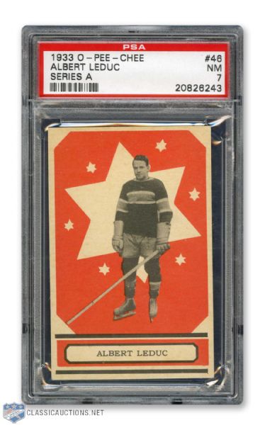 1933-34 O-Pee-Chee V304 #46 Albert "Battleship" Leduc RC - Graded PSA 7