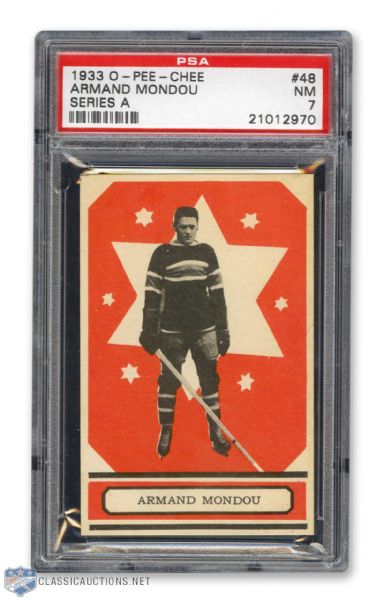 1933-34 O-Pee-Chee V304 #48 Armand Mondou RC - Graded PSA 7 - Highest Graded!