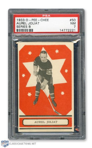 1933-34 O-Pee-Chee V304 #50 HOFer Aurele "Mighty Atom" Joliat - Graded PSA 7