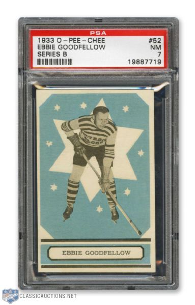 1933-34 O-Pee-Chee V304 #52 HOFer Ebbie "Poker Face" Goodfellow - Graded PSA 7 - Highest Graded!