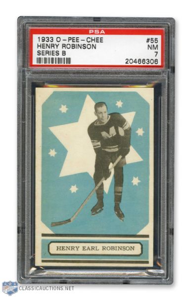 1933-34 O-Pee-Chee V304 #55 Henry Earl Robinson RC - Graded PSA 7