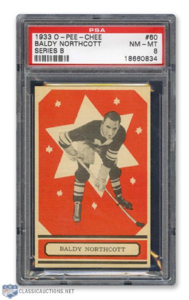 1933-34 O-Pee-Chee V304 #60 Lorne "Baldy" Northcott - Graded PSA 8 - Highest Graded!
