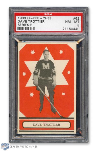 1933-34 O-Pee-Chee V304 #62 Dave Trottier - Graded PSA 8 - Highest Graded!