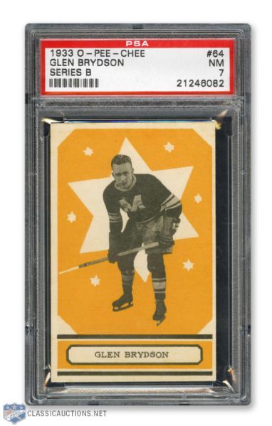 1933-34 O-Pee-Chee V304 #64 Glen "Swampy" Brydson - Graded PSA 7
