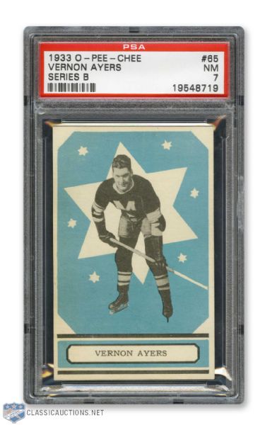 1933-34 O-Pee-Chee V304 #65 Vernon "Vern" Ayres RC - Graded PSA 7