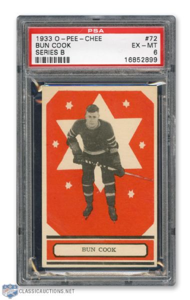 1933-34 O-Pee-Chee V304 #72 HOFer Frederick "Bun" Cook - Graded PSA 6