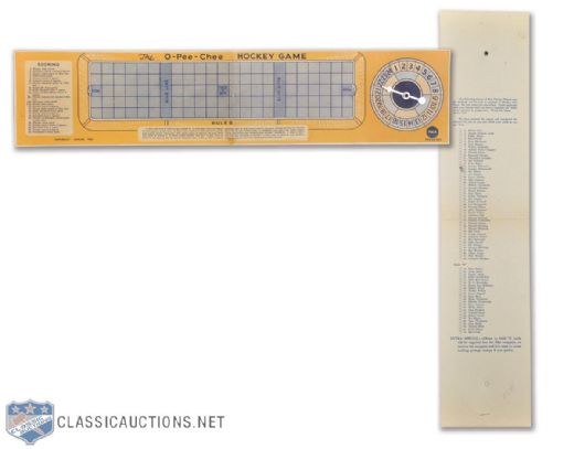 Rare 1933-34 O-Pee-Chee Mail-In Hockey Board Game