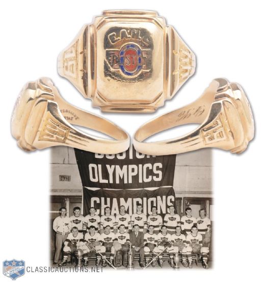 George Kellys 1944 EAHL Boston Olympics 10K Gold Championship Ring
