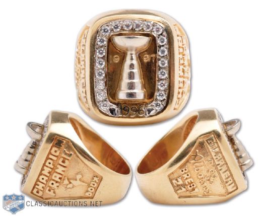 Michel Galarneaus 1996-97 Brest Albatros France Elite League Magnus Cup Championship 10K Gold Ring
