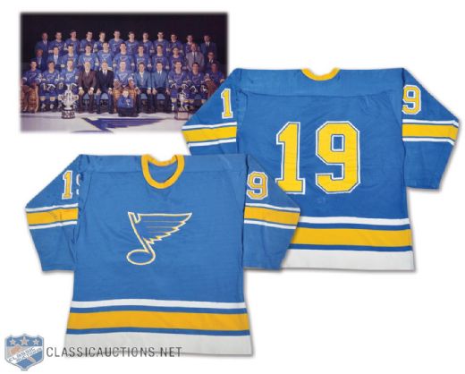 St. Louis Blues 1969-72 #19 Game-Worn Jersey - Team Repairs!